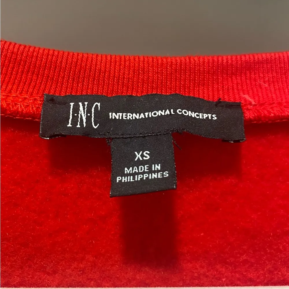NWT INC International Concepts Red Rhinestone Embellished V-Neck Sweater - XS - Image 6