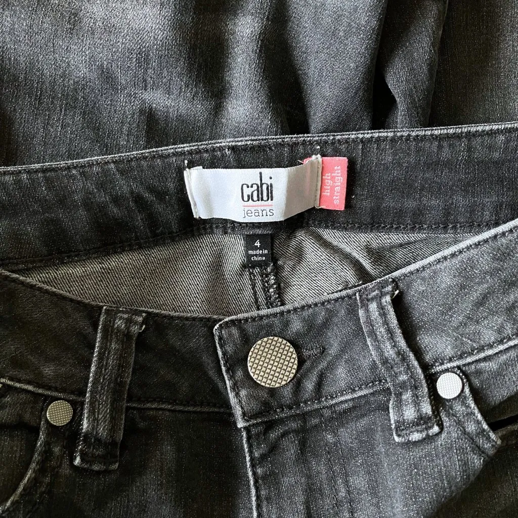Cabi Black High Straight Leg Smolder Jeans Style 3650. Size 4. Classic Mom EUC - Image 14