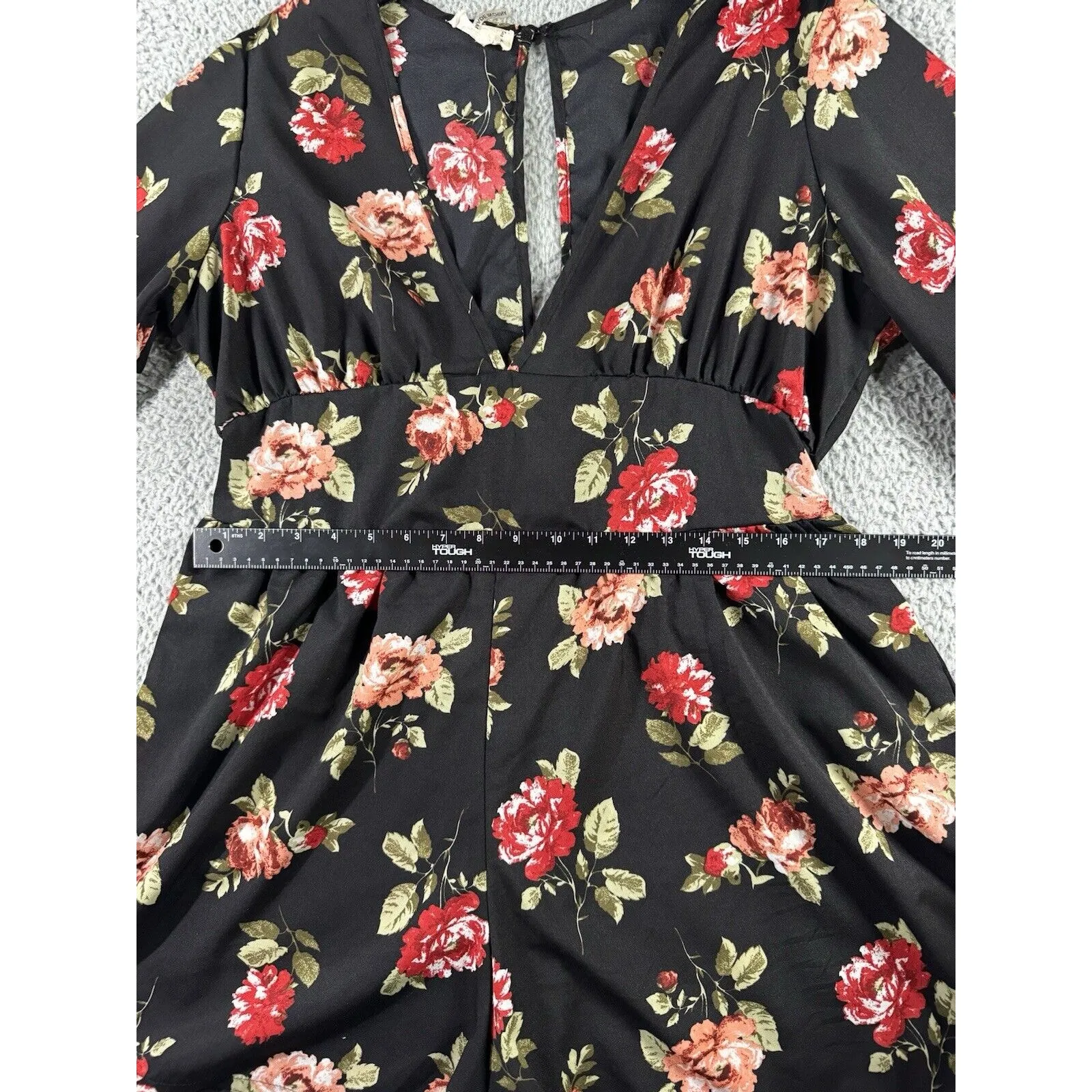 Clothing Obsessed Company Short Romper Women 1X Curvy Floral‎ Cottagecore Boho Black - Image 5