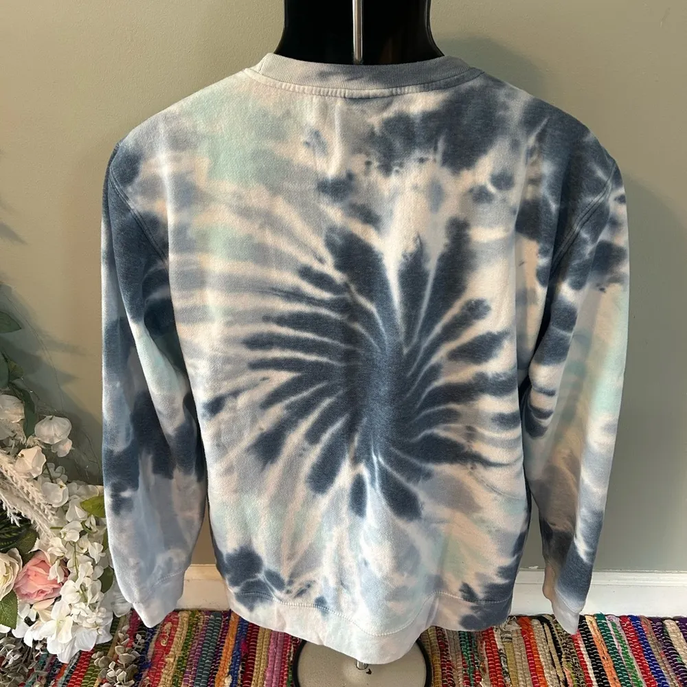 Lake George Tie Dye Crewneck Sweatshirt Pullover New York Blue Medium - Image 5