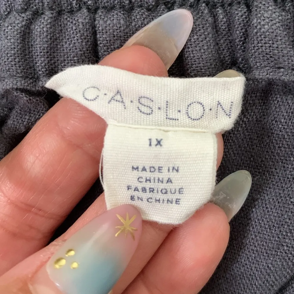 Caslon Blue Pull On Pants Linen Blend Size 1X EUC #DS-1712 - Image 6