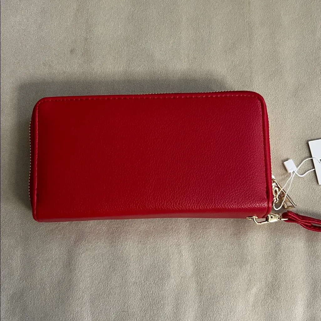 ❤️ Christian Lacroix Red Pebbled Leather Wristlet Wallet ❤️ - Image 6
