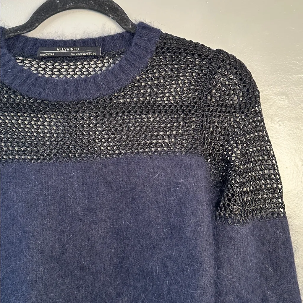 All Saints Mesh Angora Blend Mesh Sweater Size 4 - Image 2