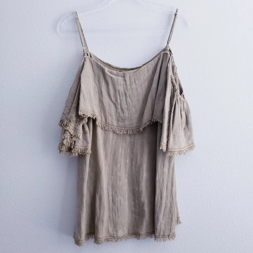 Umgee Raw Hem Cold Sholder Blouse - Image 7