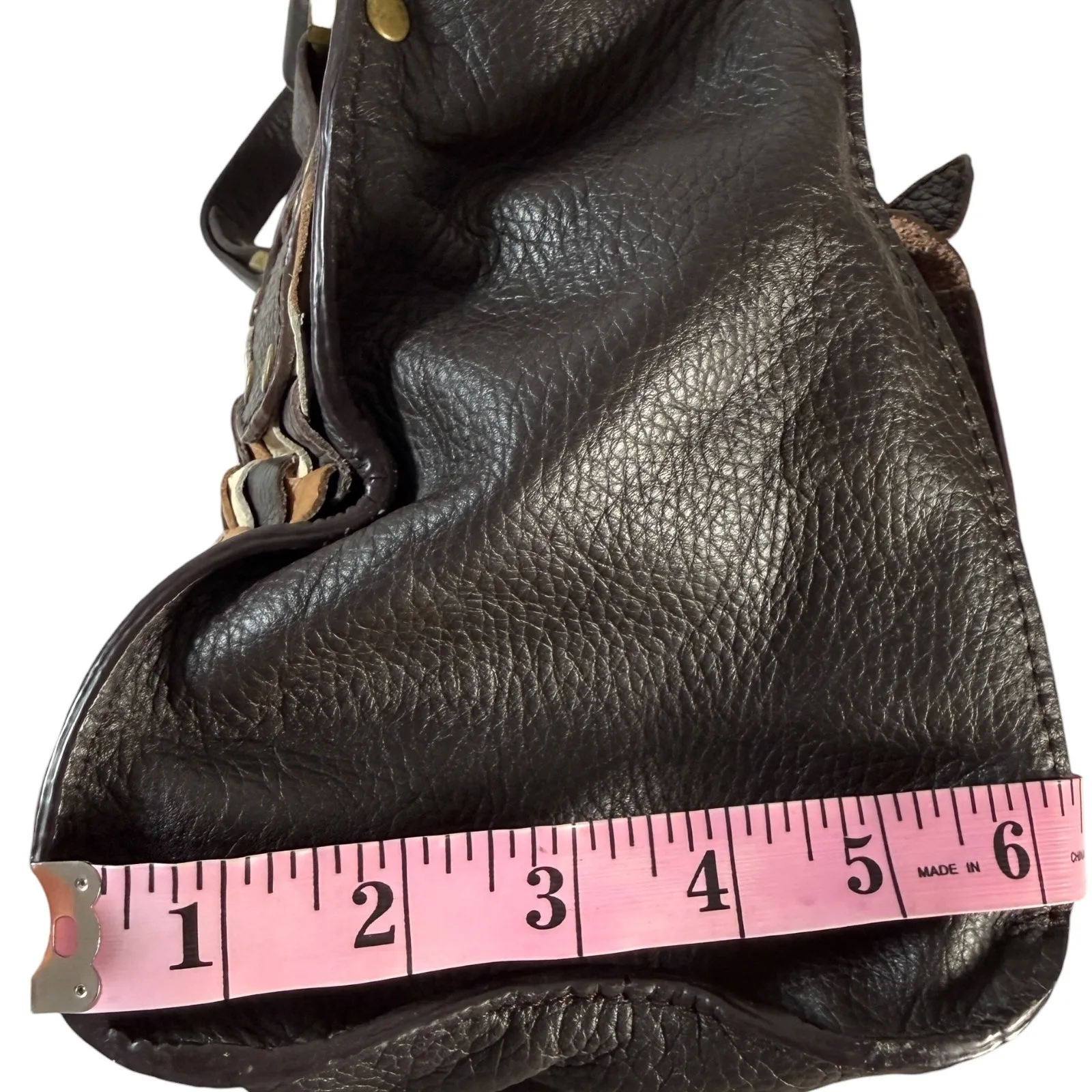 Mulberry Roxanne Bag Tricolor Woven Leather Satchel Brown Black Cream Rare VTG - Image 3