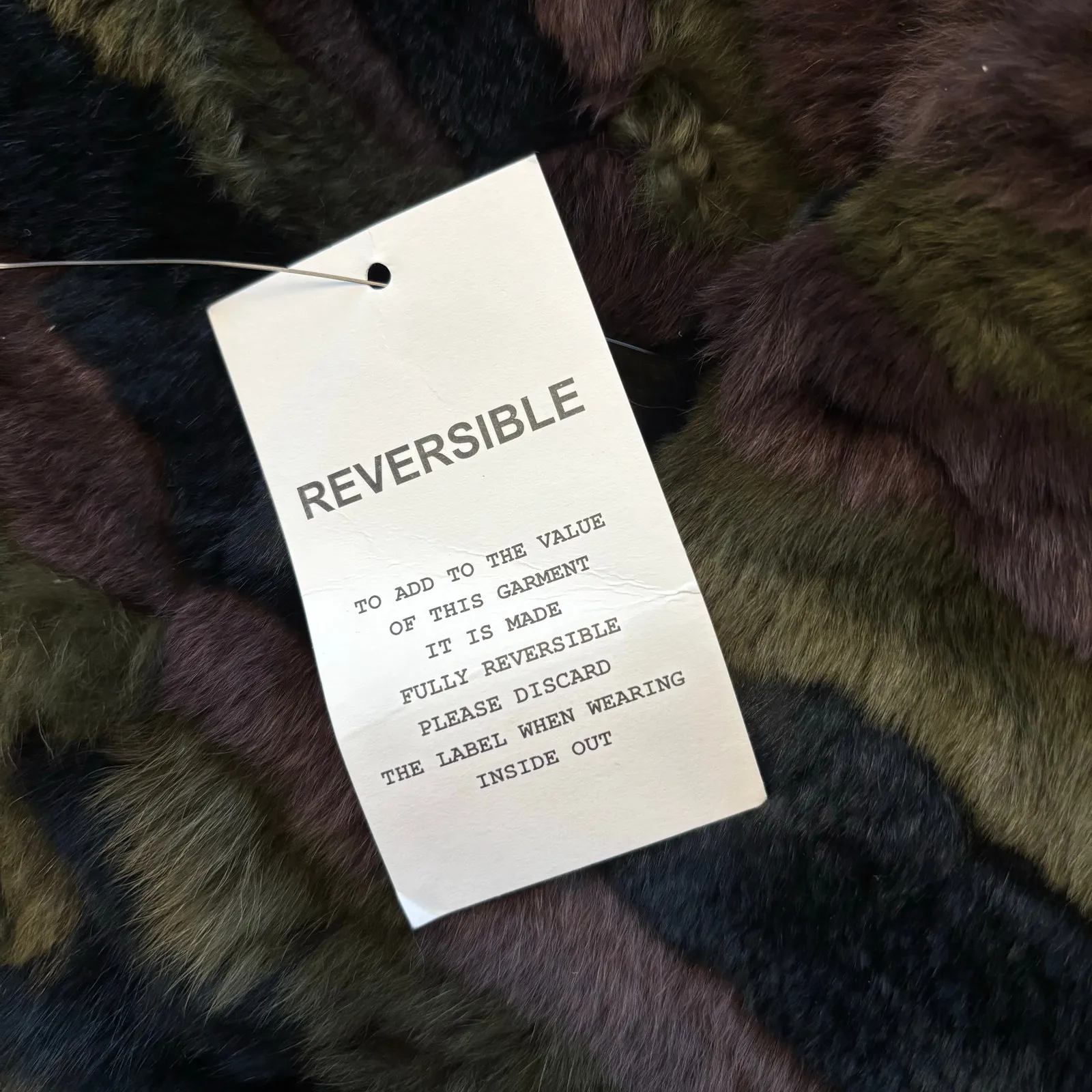 NEW Metric Knits Fur Collection Reversible Rabbit Fur Vest Loden Camo 11951RFV Green Size XL - Image 5