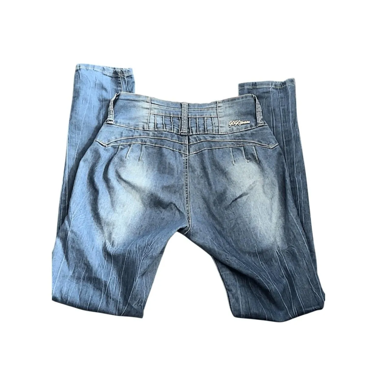 Gogo Jeans Women's Light Blue Butt Lifting Skinny High Waist Bodycon Size 5 - Image 4