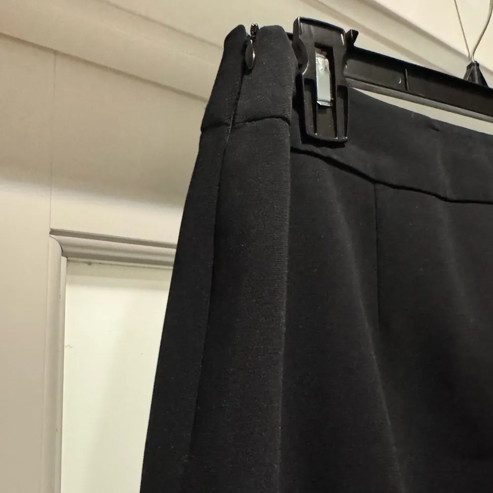 Louben Black Wide Leg Dress Pants Size 8 | Side Zip Tailored Work Trousers - Image 8