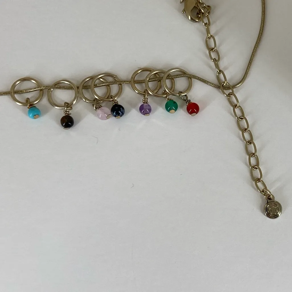 R.J Graziano Colorful Pendent Gemstone Necklace Gold Tone 16” - Image 4