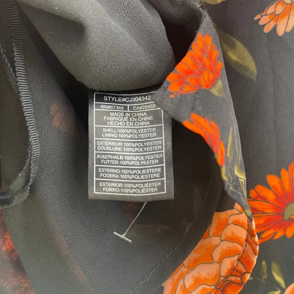 CUPCAKES & CASHMERE Tank Size Extra Small Floral Button Black Office Work - Image 12