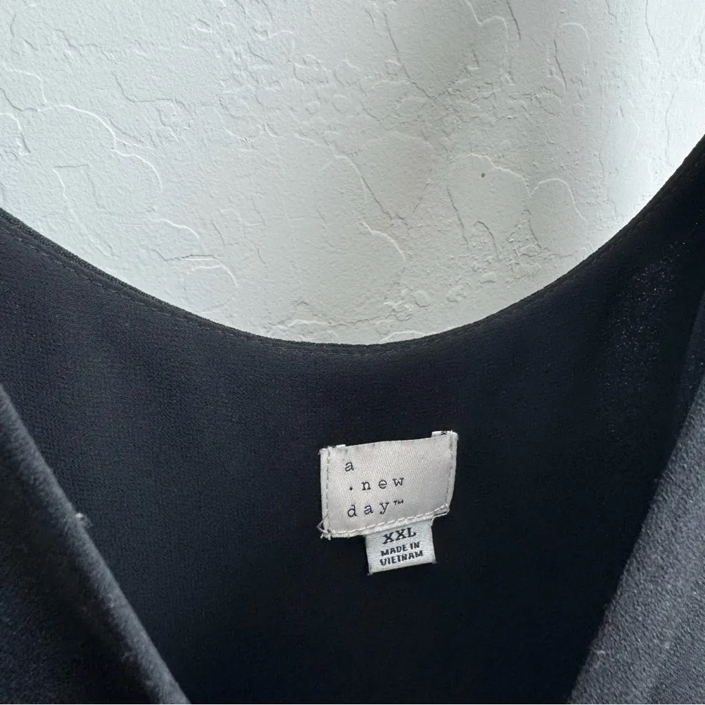 A New Day Black Lined Cami V Neck XXL - Image 3