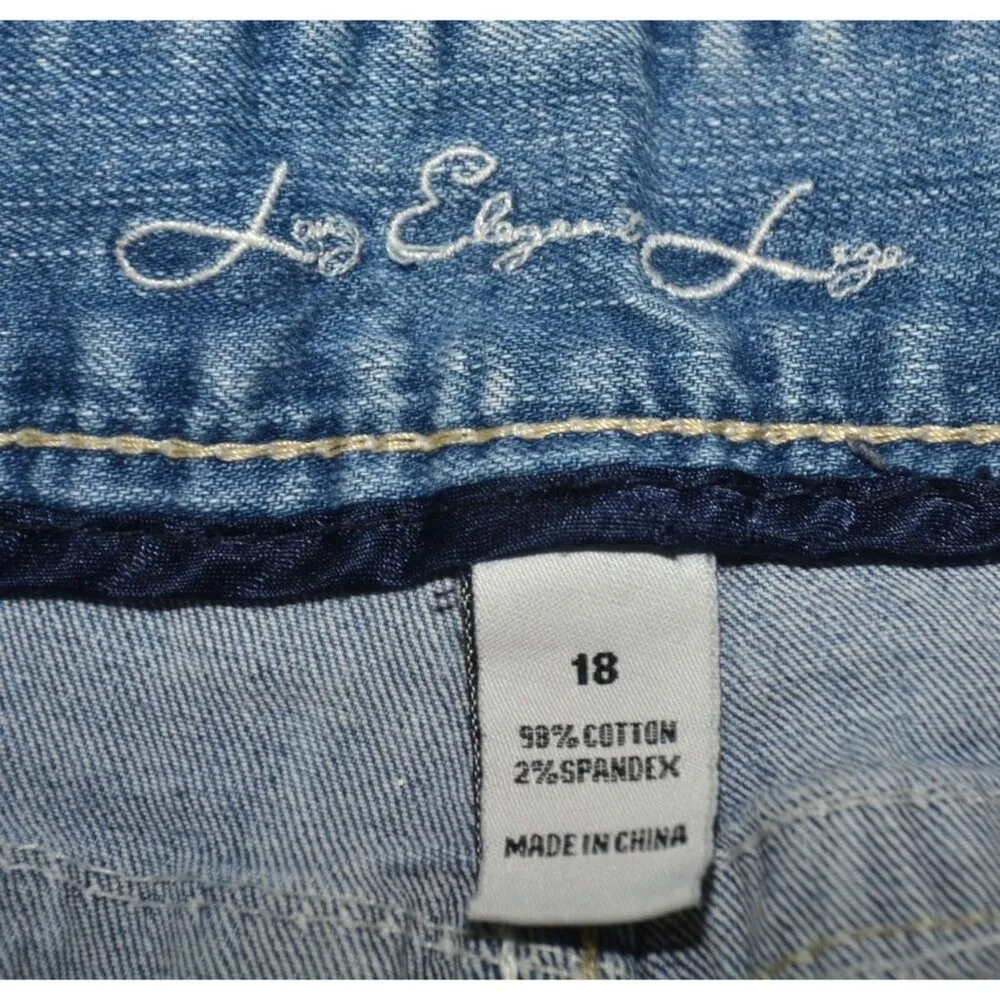 Long Elegant Legs Ladies Light Wash Flare Leg Blue Jeans Size 18 Tall Stretch De - Image 7