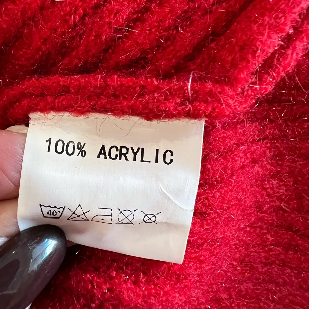 Micas Sweater Button Elegant Red V-Neck Long Sleeve NWT Peplum hem Size Small - Image 8