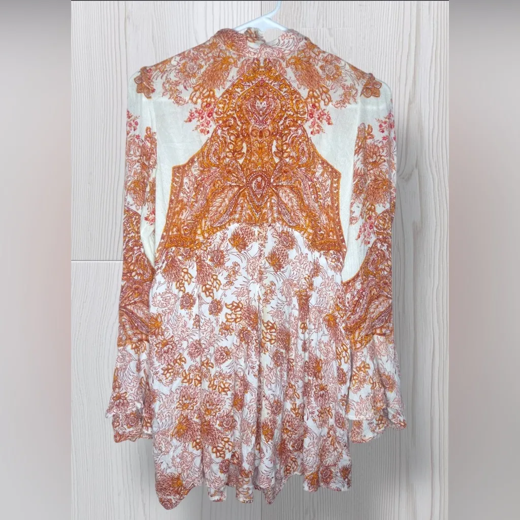 FREE PEOPLE Women’s Lady Luck Printed Tunic Boho Style Top - Image 2