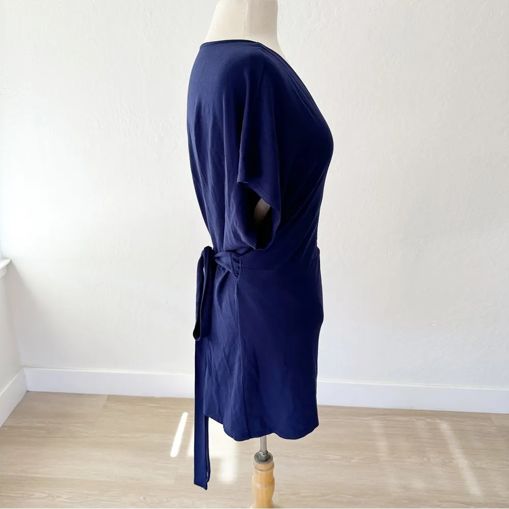 Universal Standard True Blue Navy Fine Jersey Wrap Top | Small 14-16 - Image 7