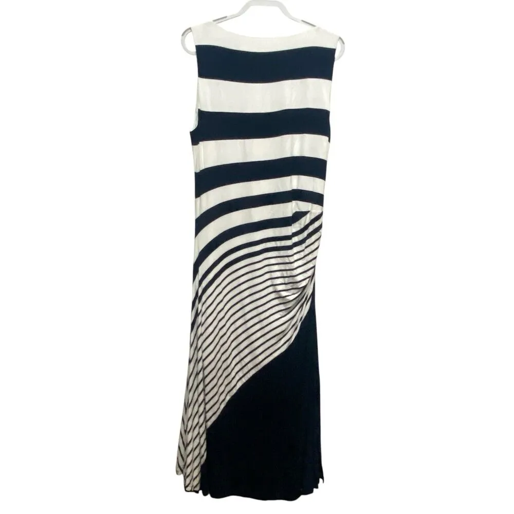 Soft Surroundings Woman’s 1X Blue White Striped Vela Infinity Maxi Dress Stretch - Image 3