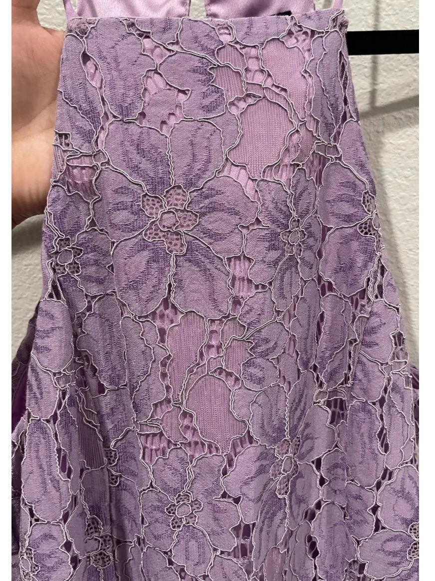 NBD Lilac Revolve Lace Halter Mini Dress - Image 6