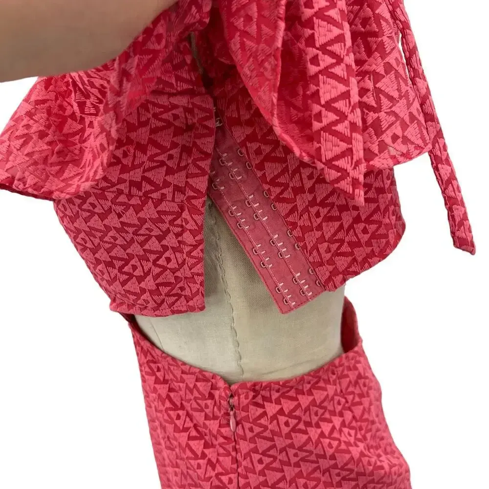 Tularosa x Revolve Belle Jumpsuit in Coral Pink One Shoulder Wide‎ Leg Medium - Image 9