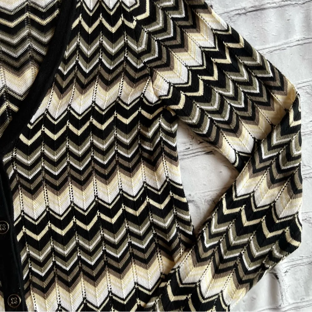Banana Republic Cardigan Chevron Loose Knit Sweater Med. Maximalist Indie Sleeze - Image 4