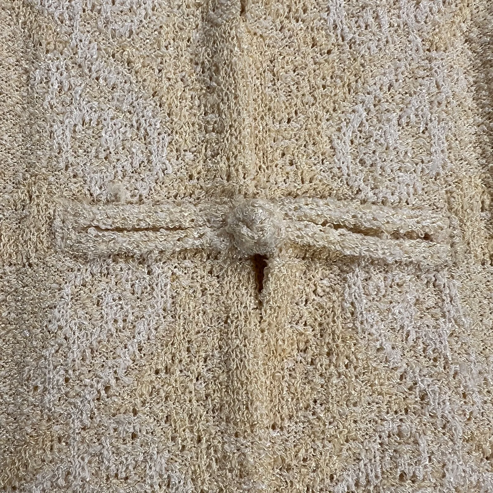 French Rags Buttercream Yellow Asian Pointelle Sweater Twinset Size M Size M - Image 13