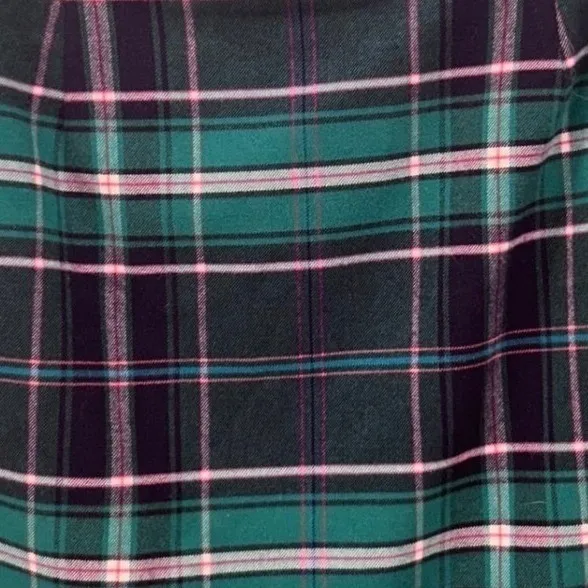 Crown Any Ivy‎ Wool Plaid Mini Skirt Green 8 - Image 3