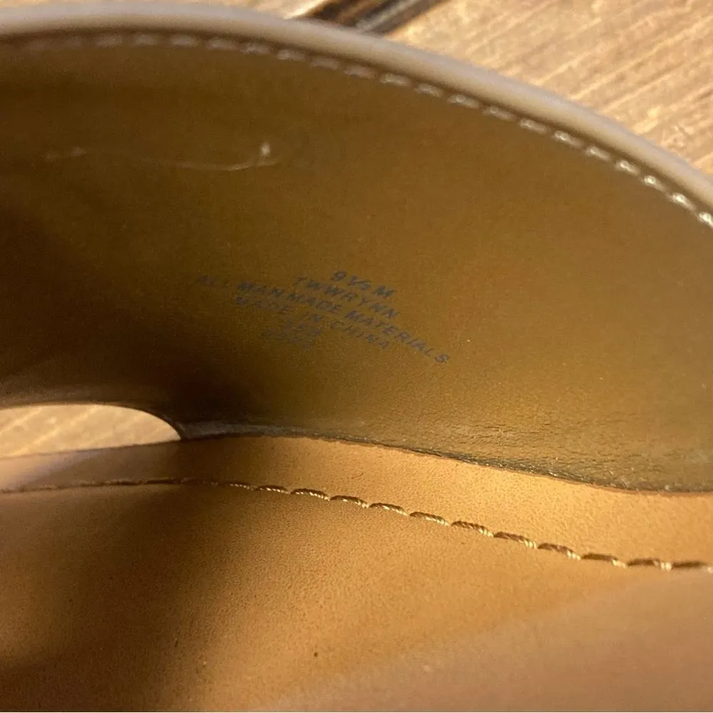 Tommy Hilfiger Brynn Platform Wedge Slide Sandals Heels Size 9.5 Gold Brown NEW - Image 7