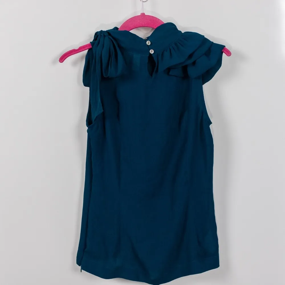 Y2K Espirit Ruffle Bow Neck Sleeveless Blouse - Image 2