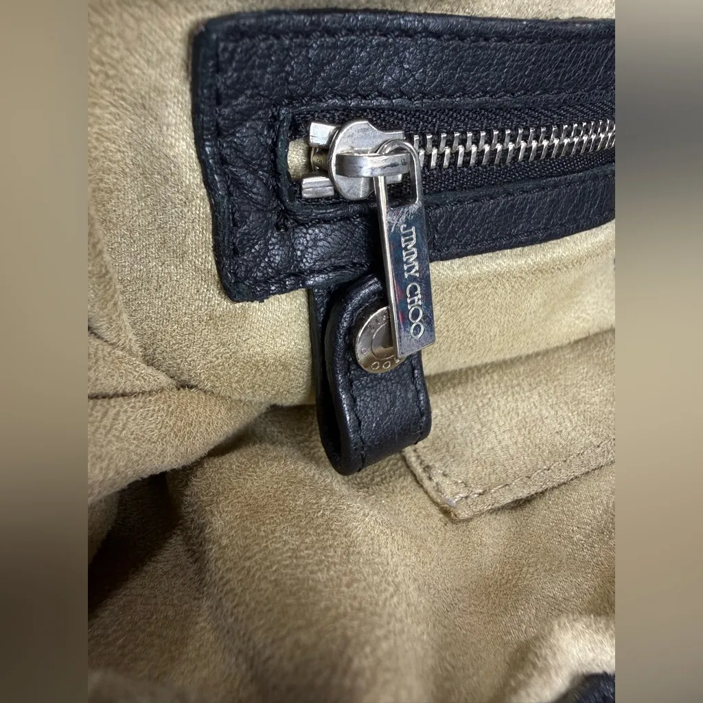 Jimmy Choo Blare Biker Quilted Leather And Chains Edgy Tote Bag Purse Auth Card - Image 15