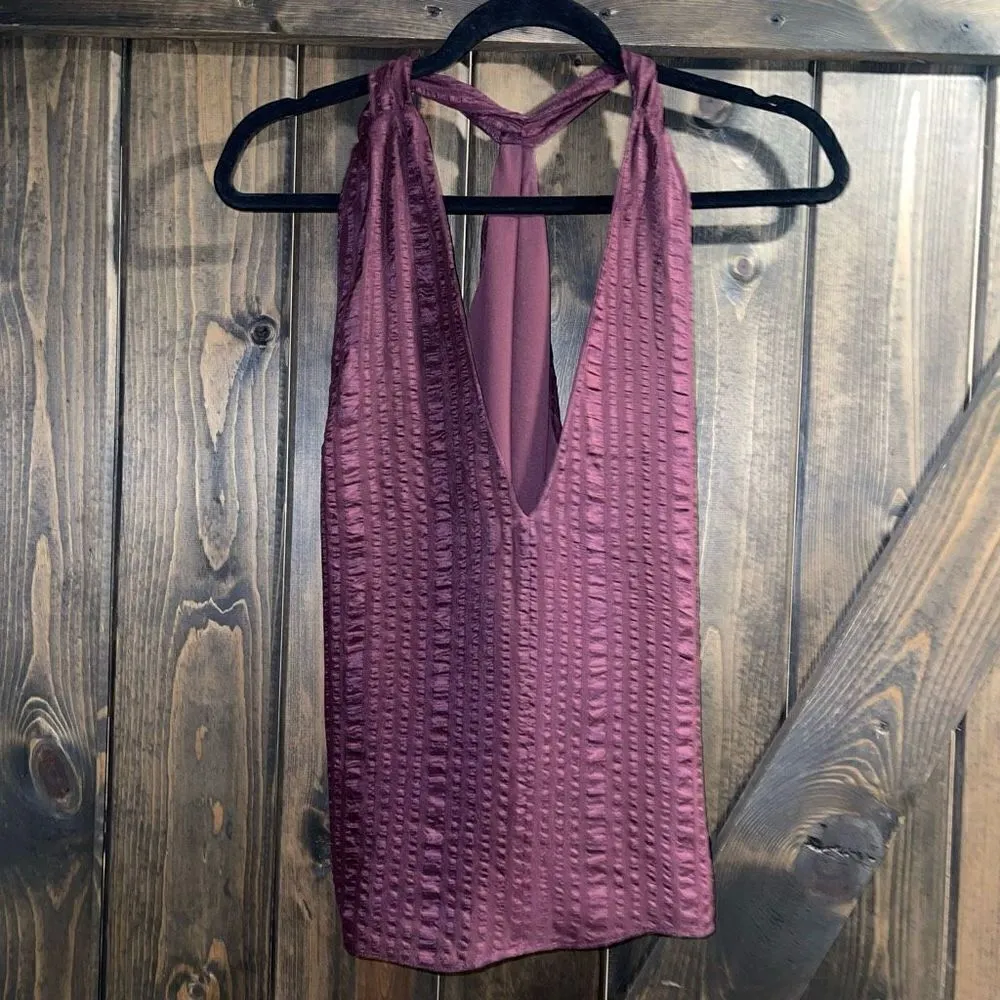 NWOT Frame Draped Textured Silk Halter Top - Image 5