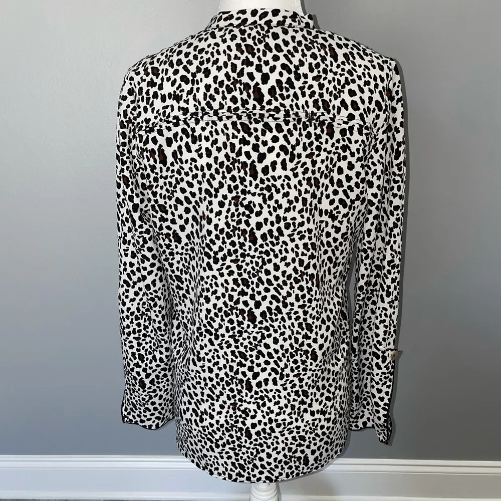 NWOT ZARA Animal Print Blouse Sz XS - Image 4