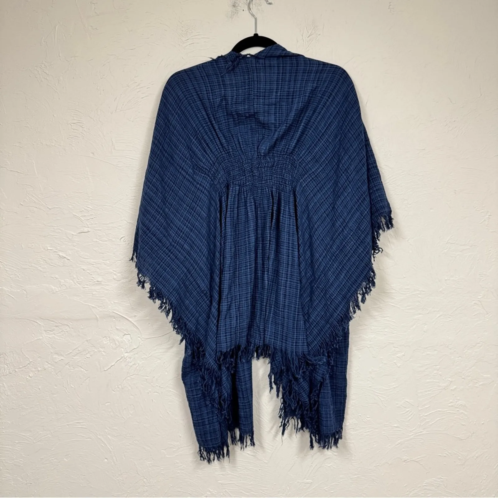 Coldwater Creek Blue Smocked Kimono Cardigan Womens OS Open Front Beachy Boho - Image 10