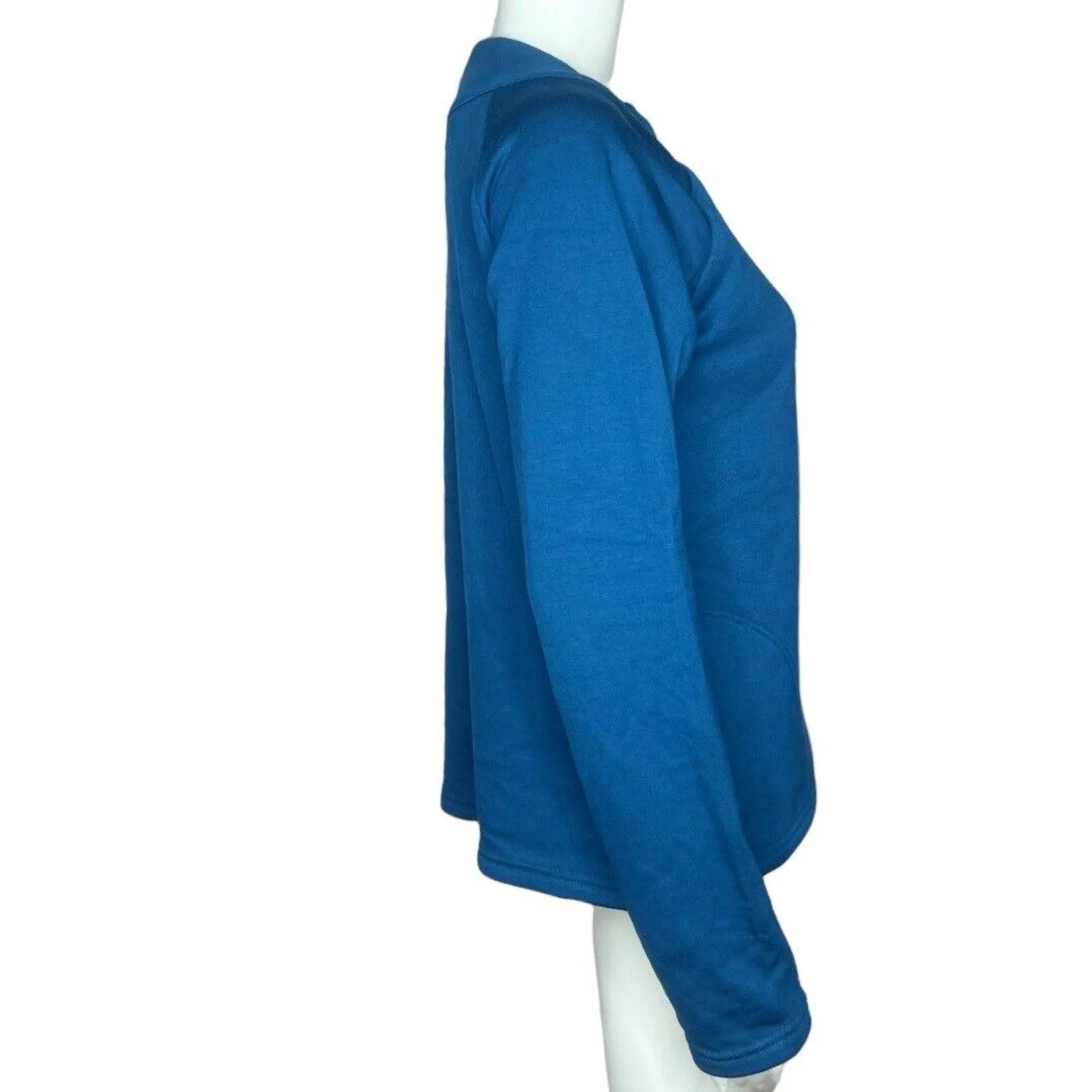 Hadley by SmartPak Blue Asymmetrical Zip Equestrian Sun Shirt Layering Top Small - Image 2