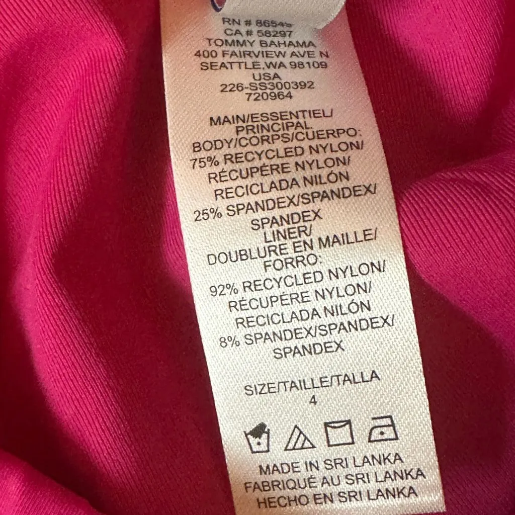 Tommy Bahama Palm Modern Over-the-Shoulder Square Neck‎ One-Piece sz 4 PINK NWT - Image 5