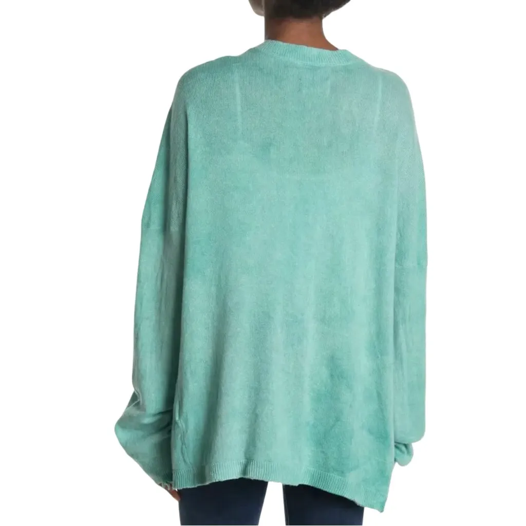 RTA Distressed Green 100% Cashmere Designer Boyfriend Sweater Cardigan Sz XS - Image 5