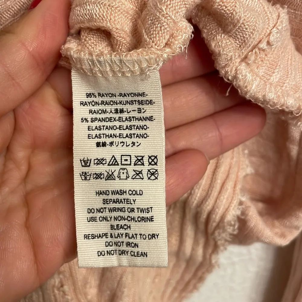 Free People Lover Rib Split Back Pullover Sweater XS - Image 6