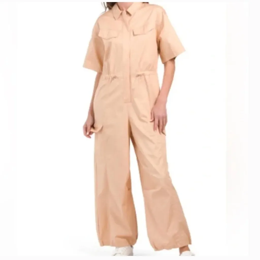 NWOT Zara Gabardine Utility Bob Cargo Relax Fit Jumpsuit Bloggers Fav - Image 6
