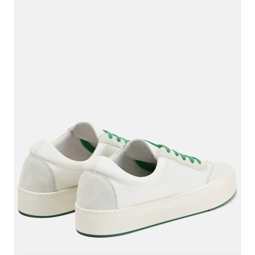 The Row Marley Suede Paneled Leather Sneakers Milk White Womens Size 35 5 - Image 6