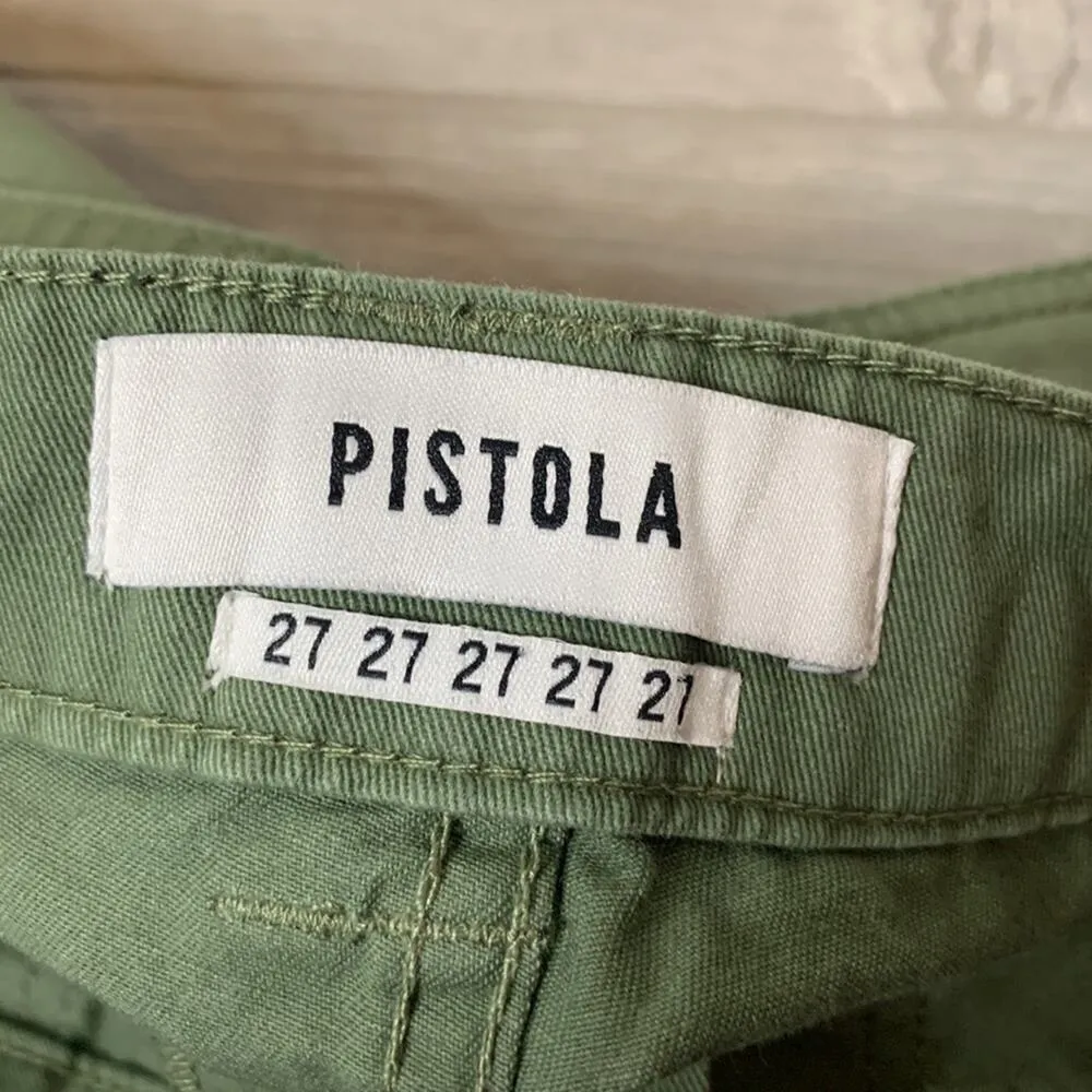 NWT Pistola Pamela high rise utility green field pants high rise sz 27 - Image 6