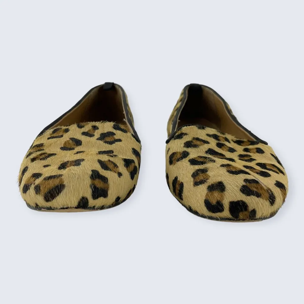 Asos Leopard Print Calf Hair Leather Slip On Loafer Flats US 7 UK 5 - Image 2