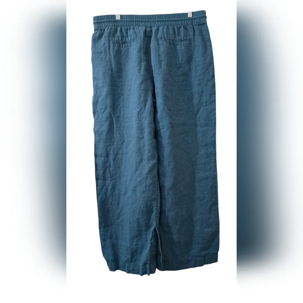 Athleta Retreat Linen Wide Leg Pant Teal Blue/ Green Women's Plus Size 14 - Image 6