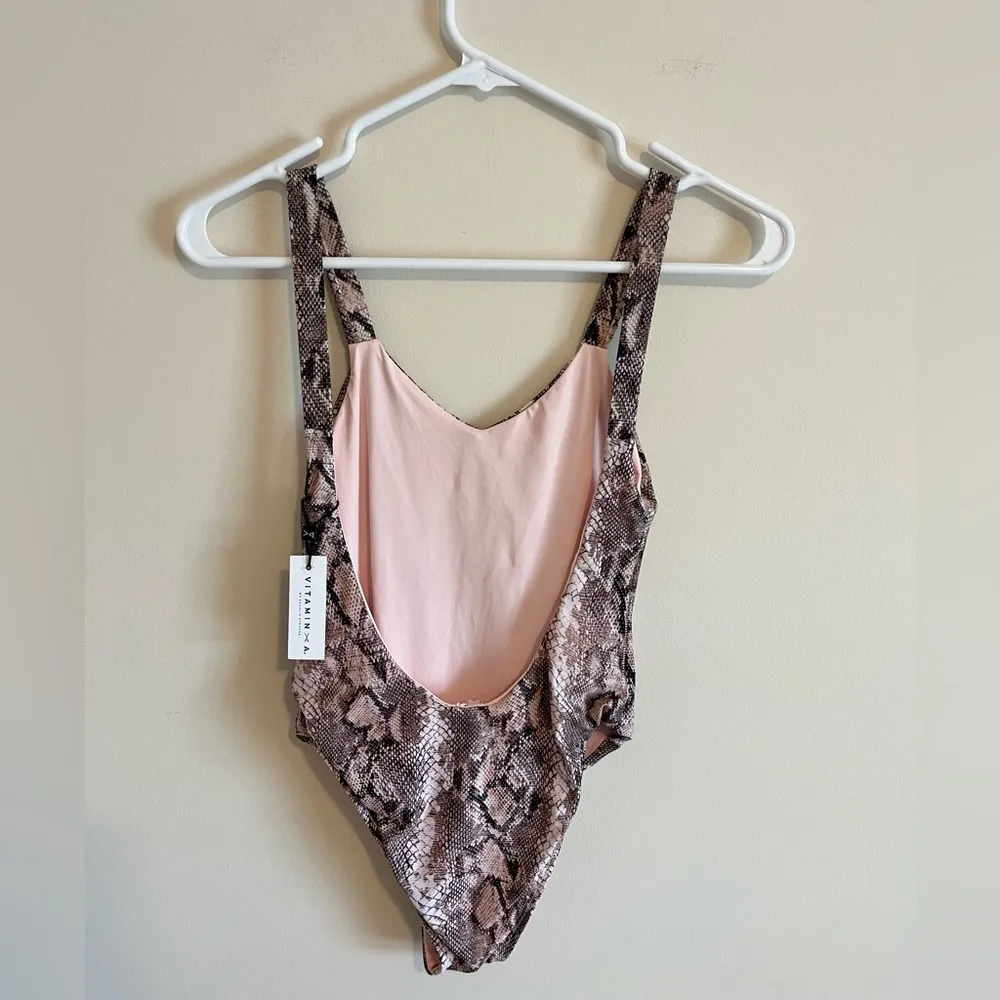 Vitamin A by Amanda Stevens NWT Leah Snake-Print High-Leg One-Piece Swimsuit - Image 6