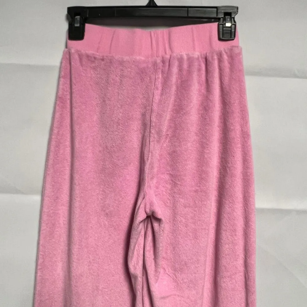 I.AM.GAIA Terry Pants Womens XS 100% Cotton High Waist Wide Leg Gilry Romantic Pink - Image 7