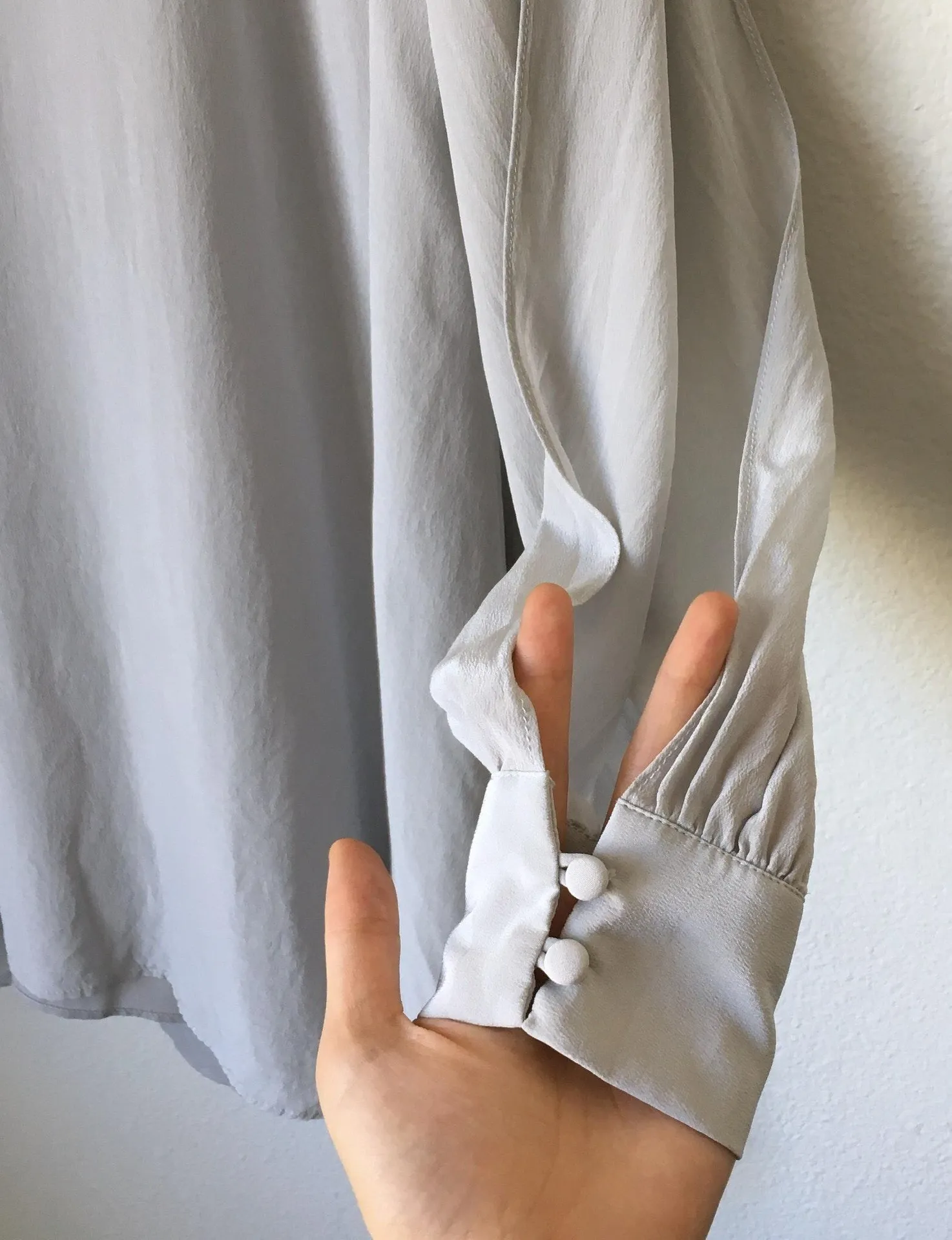 Silver Grey Silk Shift Dress - Image 5