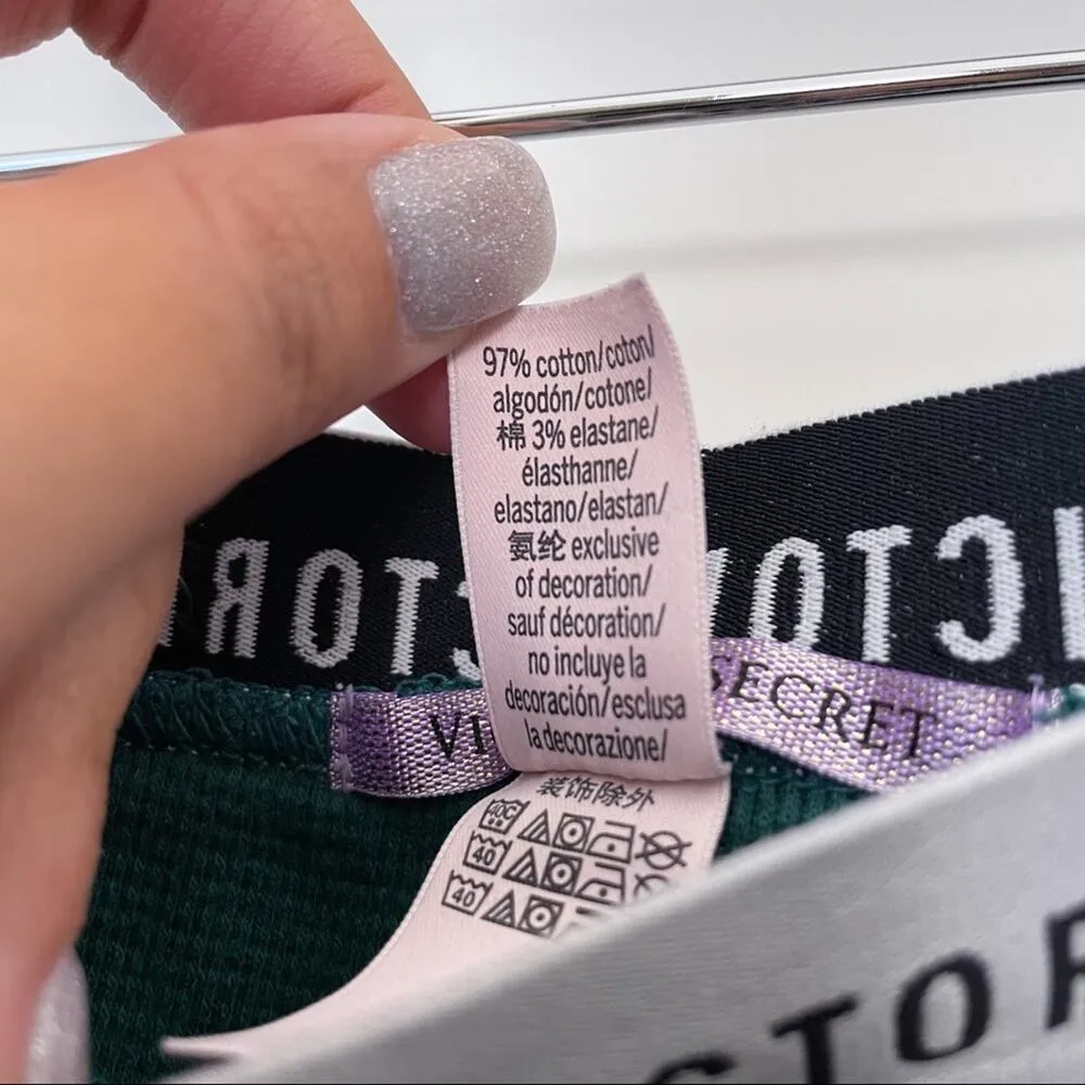 Victoria’s Secret Plaid Jogger Lounge Pants Thermal Waffle Knit Buffalo M - Image 7