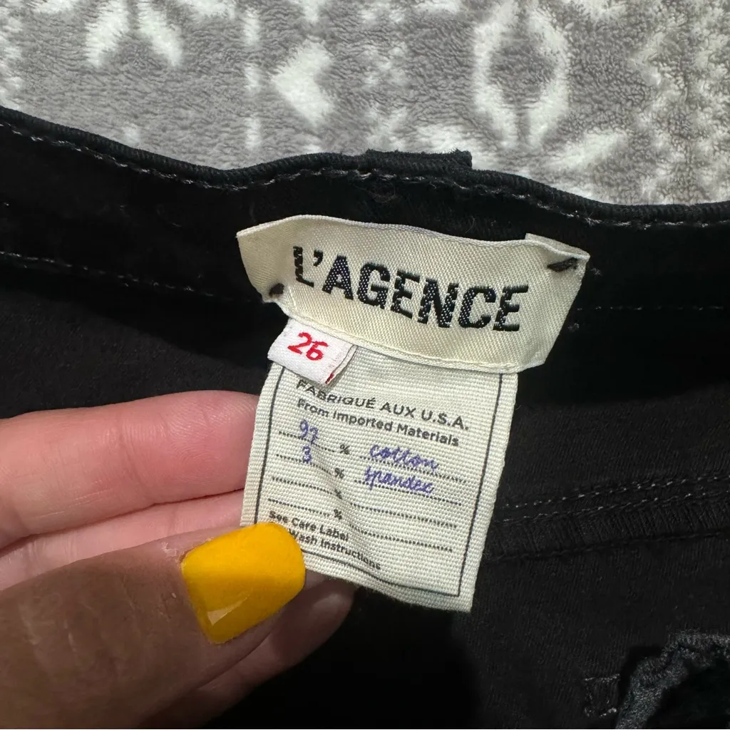 L'agence Rachel High Rise Slim Straight Jean In Black Noir Size 26‎ - Image 8