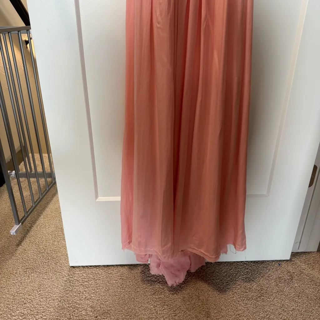 Pink Lily "Once in a Lifetime" Backless Crochet Top Maxi‎ Dress Pink Stretch S - Image 6