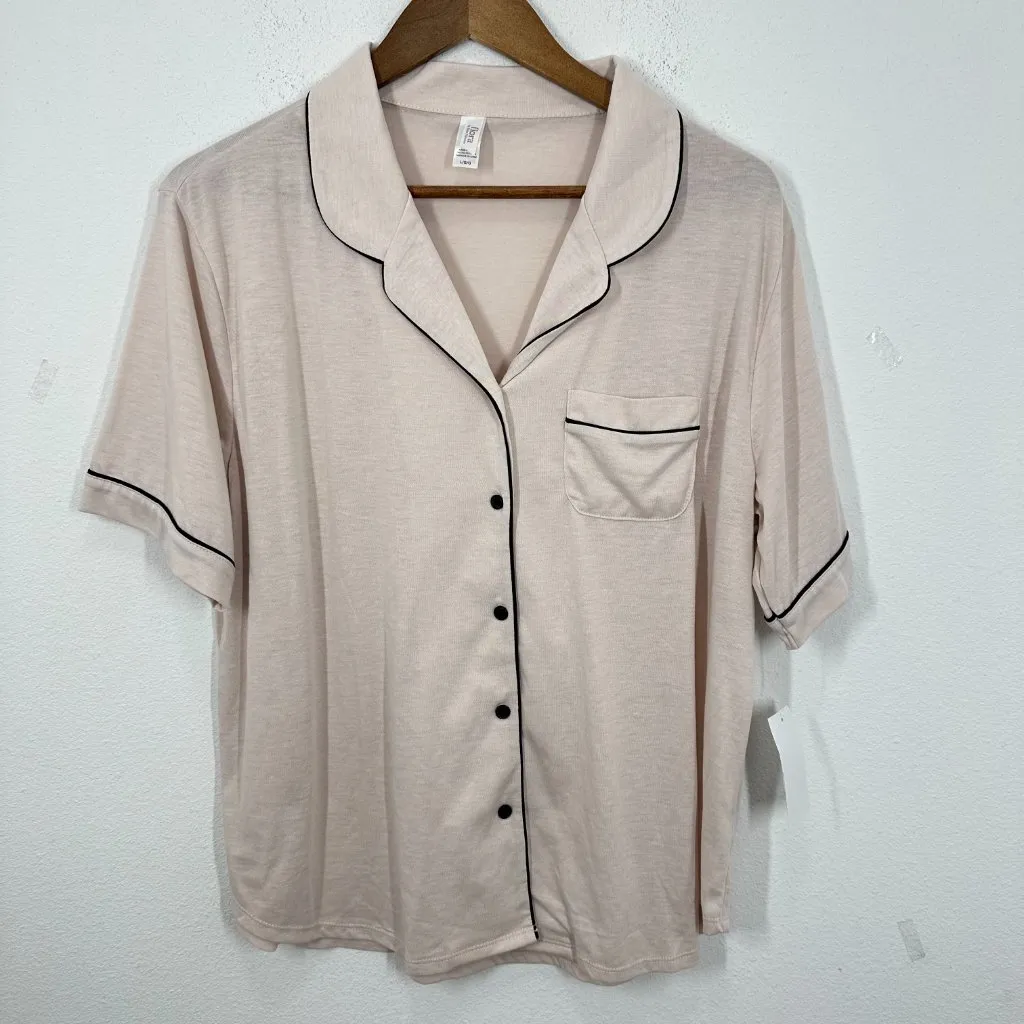 Flora by Flora Nikrooz Stretch‎ Jersey Knit Mauve Notch Collar Pajama Top Size L - Image 7