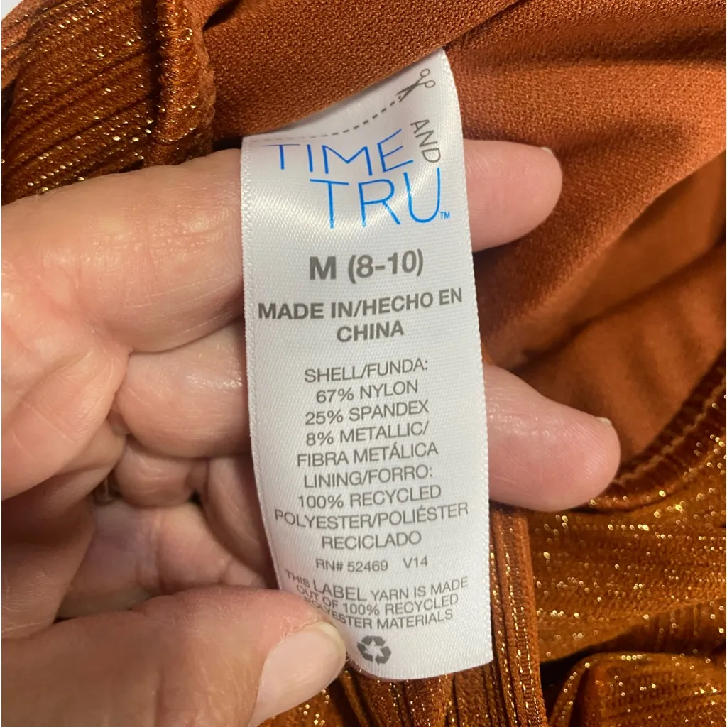 Time &‎ Tru Missy elevated one piece swimsuit Orange Size M - Image 11