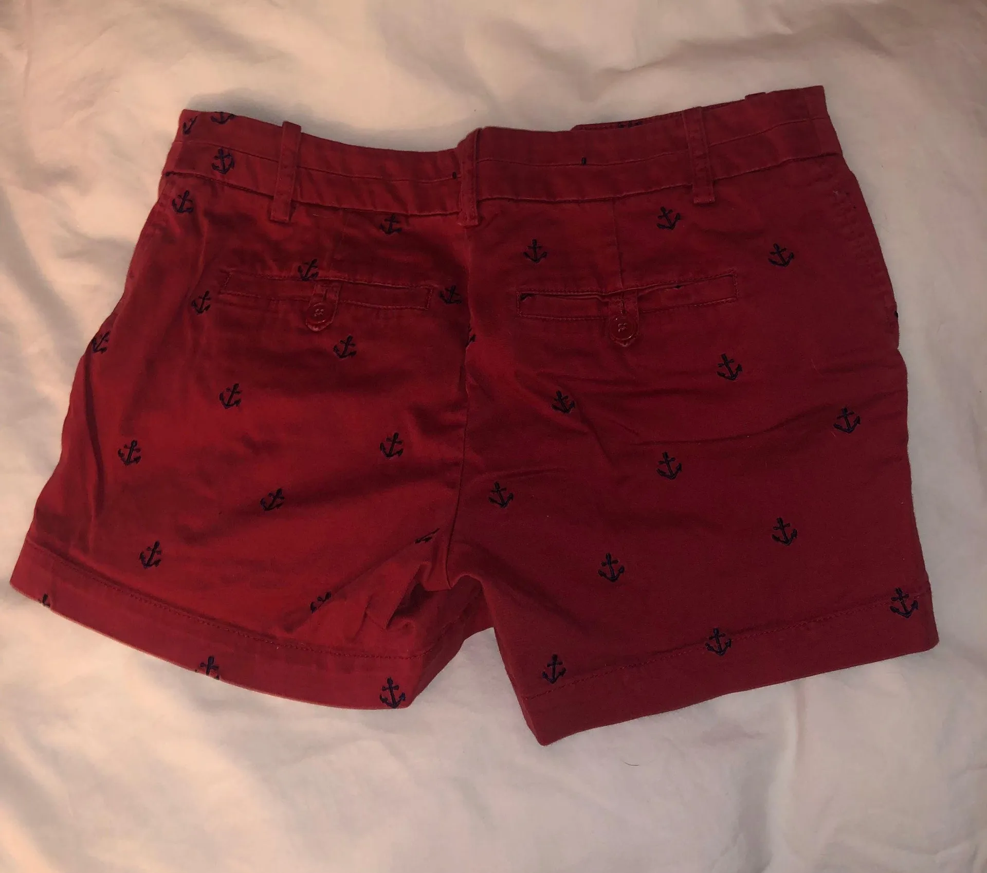 British Khaki Embroidered Anchor Shorts Size 2 - Image 2