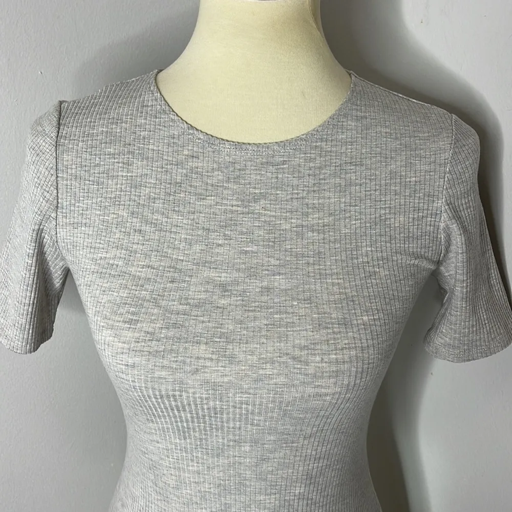 Reformation Jeans Gray Ribbed Mini Dress‎ Shirt Dress Kendy Knit Dress - Image 6